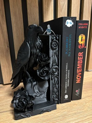 Other Kuzgun Tasarımlı Dekoratif Kitap Tutucu - Gotik Raven Bookend Ofis ve Kütüphane Aksesuarı-Black Raven Bookend Inspired By Ravenhood