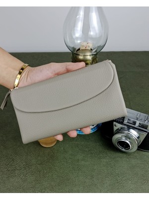 Tulum Model Hakiki Deri Telefon Bölmeli Kadın Cüzdan