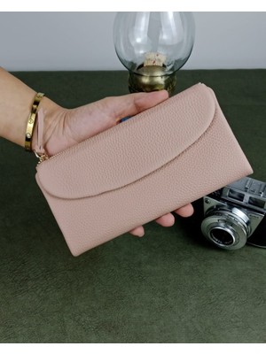 Tulum Model Hakiki Deri Telefon Bölmeli Kadın Cüzdan