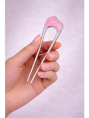 Aymeta Metal Topuz Tokası 11 cm Fransız Model Saç Çubuğu Kemik Detaylı Güçlü Tutuş Şık Kadın Saç Aksesuarı