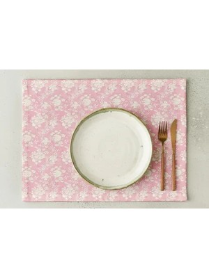 Vivense Pembe Botanica Nostalji Pamuklu Dört Adet Amerikan Servisi
