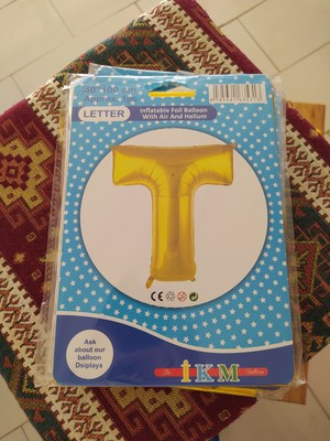 İkm Balon T Harf Balon Gold Renk