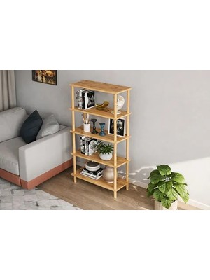 Vivense Pina Dekoratif Kitaplık, 5 Raflı, Çam