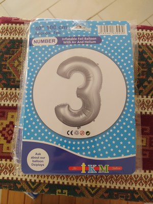 İkm Balon 3 Rakam Silver Balon