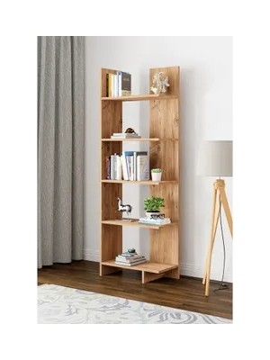 Vivense Aura Asimetrik Kitaplık, 5 Raflı, Çam