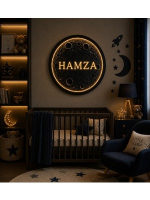 LED Işıklı Bebek/çocuk Odası Tablo Isime Özel