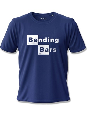 North Whiskers Bending Bars Periyodik Tablo Baskılı Spor Lacivert Unisex %100 Pamuk T-Shirt