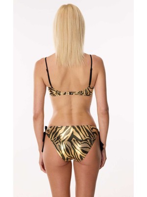 Ayyıldız 5648 Parlak Siyah Balkonet Bikini Takımı