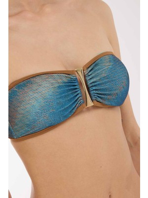 Ayyıldız 5620 Mavi Straplez Bikini Takımı