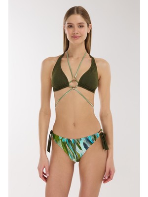 Ayyıldız 5614 Yeşil Boyundan Bağlamalı Bikini Takımı