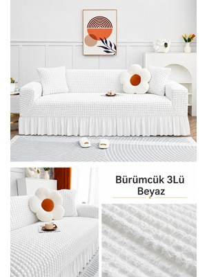 ELHAS Bürümcük 3 Kişilik Koltuk Örtüsü. Etekli Koltuk Kılıfı. Çekyat Kanepe Örtüsü. (1 Adet)