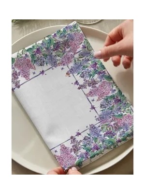 Vivense Flora Lila Pamuklu Dört Adet Peçete