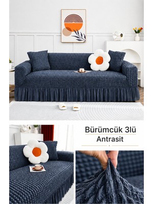 ELHAS Bürümcük 3 Kişilik Koltuk Örtüsü. Etekli Koltuk Kılıfı. Çekyat Kanepe Örtüsü. (1 Adet)