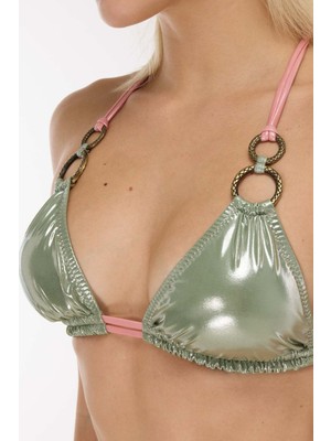 Ayyıldız 5610 Pembe Yeşil Üçgen Bikini Takımı