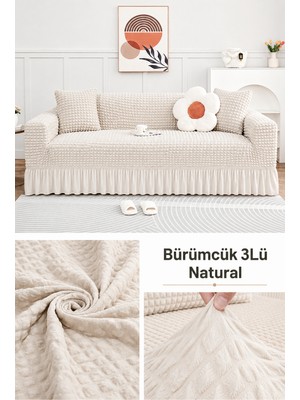 ELHAS Bürümcük 3 Kişilik Koltuk Örtüsü. Etekli Koltuk Kılıfı. Çekyat Kanepe Örtüsü. (1 Adet)