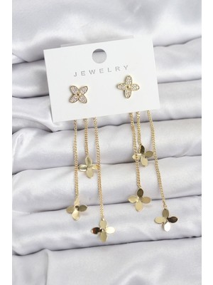 Vice Avm Lotus Model Gold Renk Pirinç Sallantılı Kadın Küpe - TJ-BKP11461 TG-1395 346529