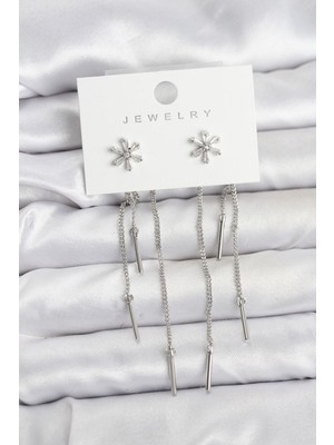 Vice Avm Çiçek Model Gümüş Pirinç Sallantılı Kadın Küpe - TJ-BKP11464 TG-1395 346532