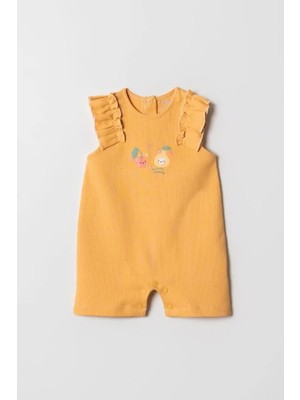 Hafy Baby Meyve Nakışlı, Fırfırlı, Yazlık, Kız Bebek Şort Tulum
