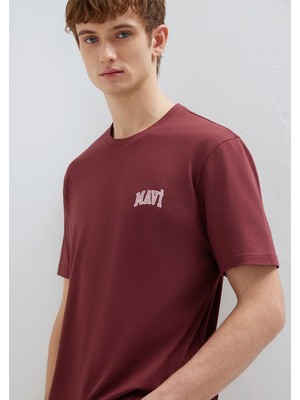 Mavi Mavi Logo Baskılı Bordo Tişört 0611714-70396