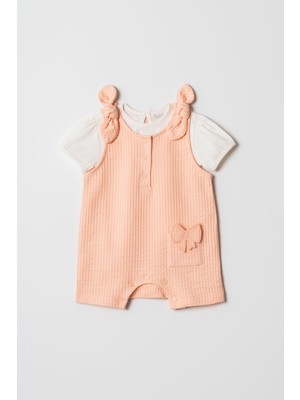 Hafy Baby Fiyonklu, Şortlu, Kız Bebek Tulum ve Body Seti