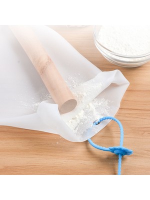 Hereveoyuncak Orta Hamur Torbası Silikon Şeffaf Hamur Yoğurma Torbası Ekmek Makarna Mantıı Hamuru Kolay Yoğurma