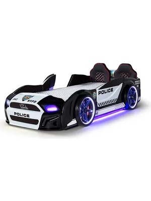 Vivense Mustang Arabalı Full Ledli Kumandalı Müzikli Yatak, Polis