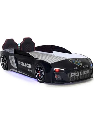 Vivense Audi Full Ledli Kumandalı ve Müzikli Arabalı Yatak, Polis