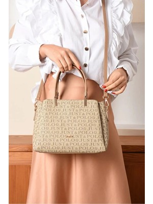 Just Polo Kadın Baskılı Ayarlanabilir Askılı Shopper El & Omuz Çantası Shoulder Bag