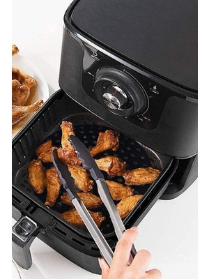 Hereveoyuncak Renkli Isıya Dayanıklı Yıkanılabilir Silikon Fırın ve Airfryer Yuvarlak Pişirme Matı 20 cm - Kırmızı