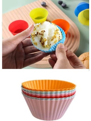 Hereveoyuncak Silikon Muffin Kalıbı - Sürekli Kullanım Muffin Kek Kalıbı 6 Adett