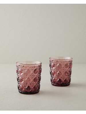 English Home Crysta Cam 2'li Bardak 300 ml Pembe Cam Malzeme ile Şık Tasarım