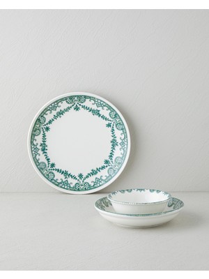 English Home Vintage Porselen Yemek Takımı 12 Parça 4 Kişilik Renkli