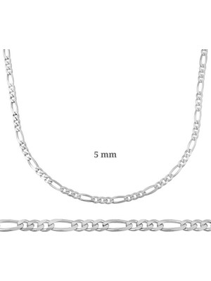 Hanno Telkari 5 mm Gümüş Figaro Zincir - 140 Mikron