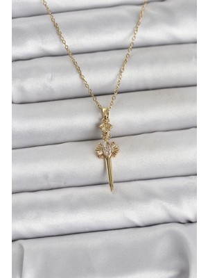Vice Avm 316L Çelik Zincir Gold Renk Kılıç Model Kadın Kolye - TJ-BKO11028 TG-1395 349308
