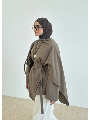 Moda Aksa 5479 Fular Dty Keten Tunik Haki