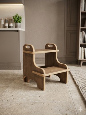 Akçe Home Mdf Basamak Tabure Çocuk Banyo Wc Lavabo Merdiven Yükseltici