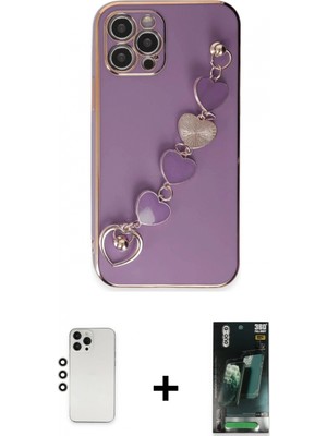 Marsilyan™- iPhone 12 Pro Kılıf Nova Işık Prime - Şeffaf 360 Full Body Arka Koruyucu + Shine Kamera Lens - Gs