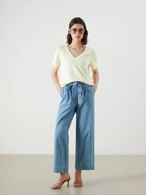 Lc Waikiki Yeni Sezon Beli Lastikli Straight Fit Kadın Jean Pantolon