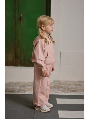 Fahhar Kids Kapüşonlu Basic Eşofman Takımı Pembe