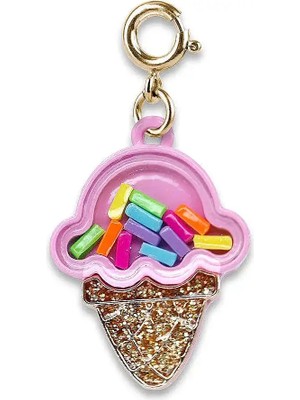 Charm It  Gold Ice Cream Cone Shaker Charm CICC1407