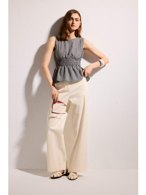 DeFacto Straight Fit Yüksek Bel Gabardin Pantolon H0093AX26SP