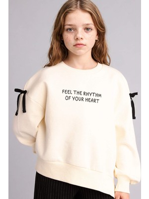 DeFacto Oversize Geniş Kalıp Baskılı İçi Yumuşak Tüylü Sweatshirt Kız Çocuk G6267A825WN