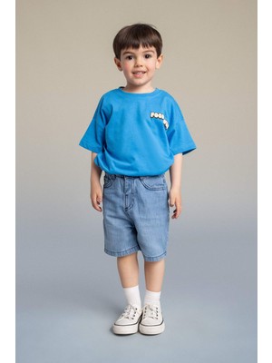 DeFacto %100 Pamuk Jean Şort Erkek Bebek H1261A526SM