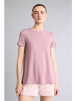 DeFacto Long Fit Bisiklet Yaka Sporcu Kısa Kollu Tişört G0779AX26SP