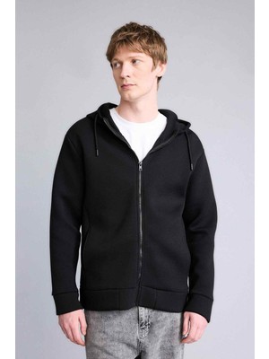 DeFacto Pamuklu Regular Fit Kapüşonlu Fermuarlı Sweatshirt G9103AX26SM