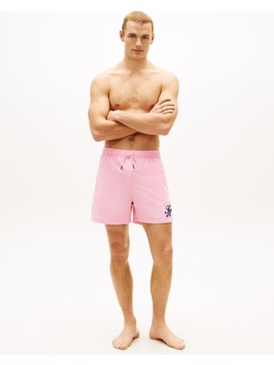 Tommy Hilfiger Medıum Drawstrıng Ithaca Scrıpt Erkek Pembe Deniz Şortu - UM0UM03750
