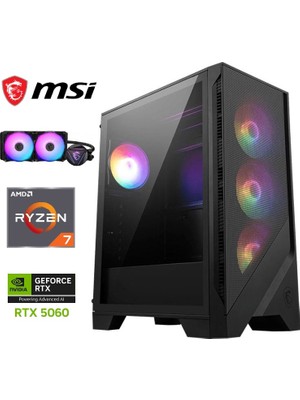 MSI Gzone Eco Amd Ryzen 7 7800X3D / Nvidia Rtx 5060 8gb / 16GB Ddr5 / 1tb M.2 SSD / 240MM Sıvı Soğutma Gaming Masaüstü Bilgisayar