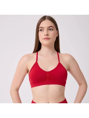Forever More Dikişsiz Sporcu Sırt Detaylı Askılı Crop Büstiyer