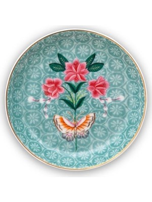 Pip Studio Blushing Birds Mavi Porselen Çay Tabağı 9 Cm Modern Desenli 1 Adet