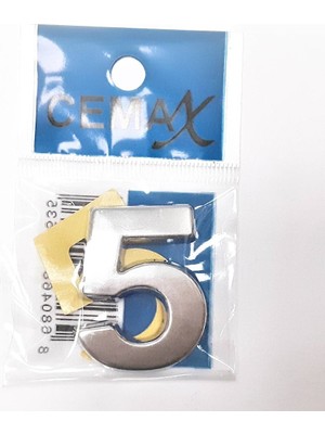 İlk El Grup Ieg™ 4 cm Plastik Krom Kaplama Kapı Numarası - 5